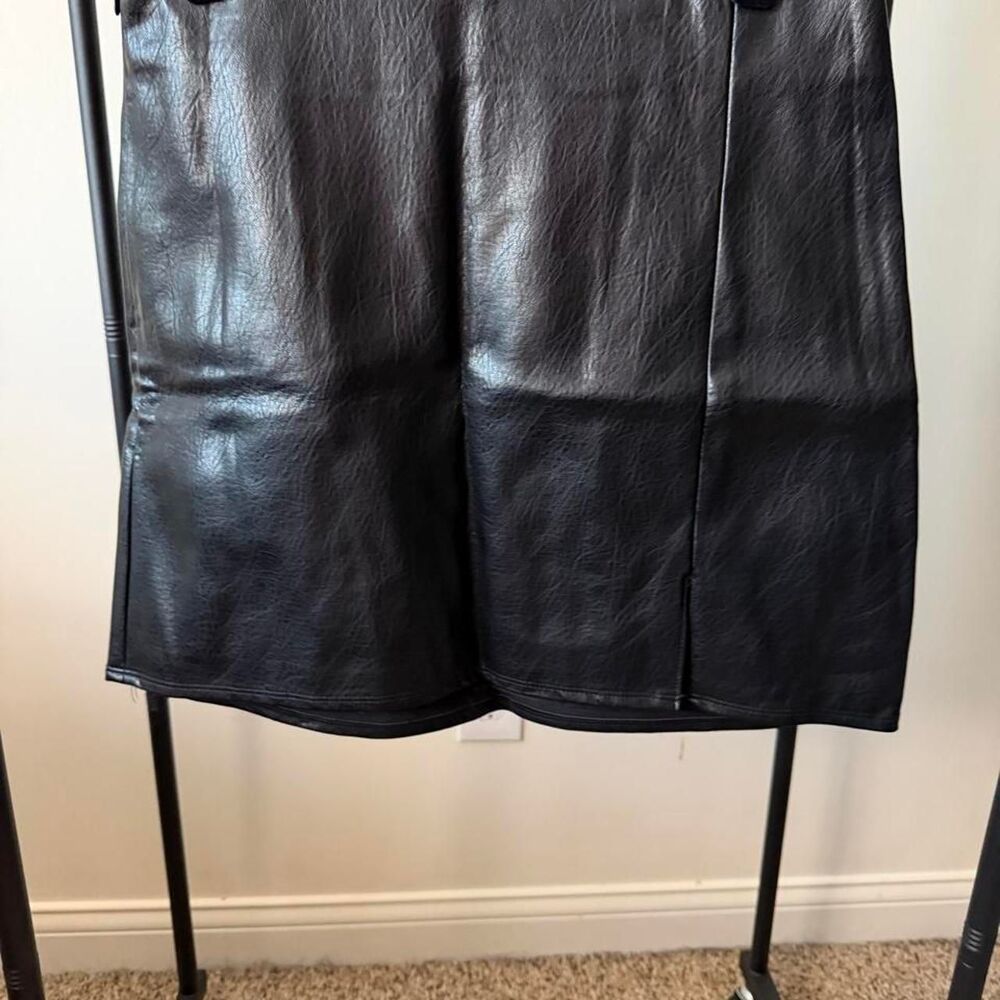 Old Navy Faux Leather Black Mini Skirt